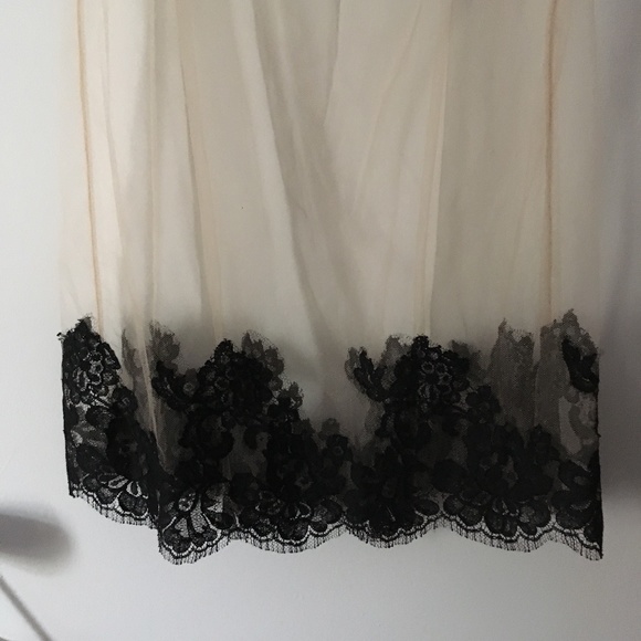 New I.D. SARRIERI Ivory Tulle Mesh Chemise w/ Black Embroidery L - Picture 4 of 7